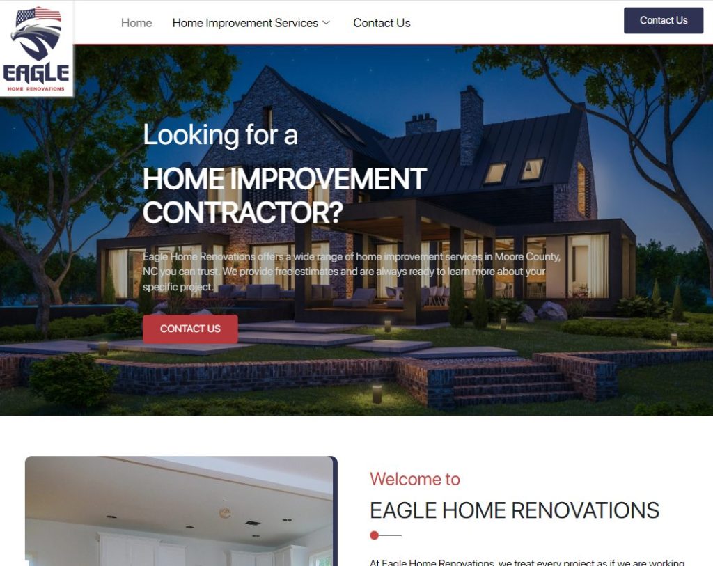 Eagle Home Renovations website screenshot